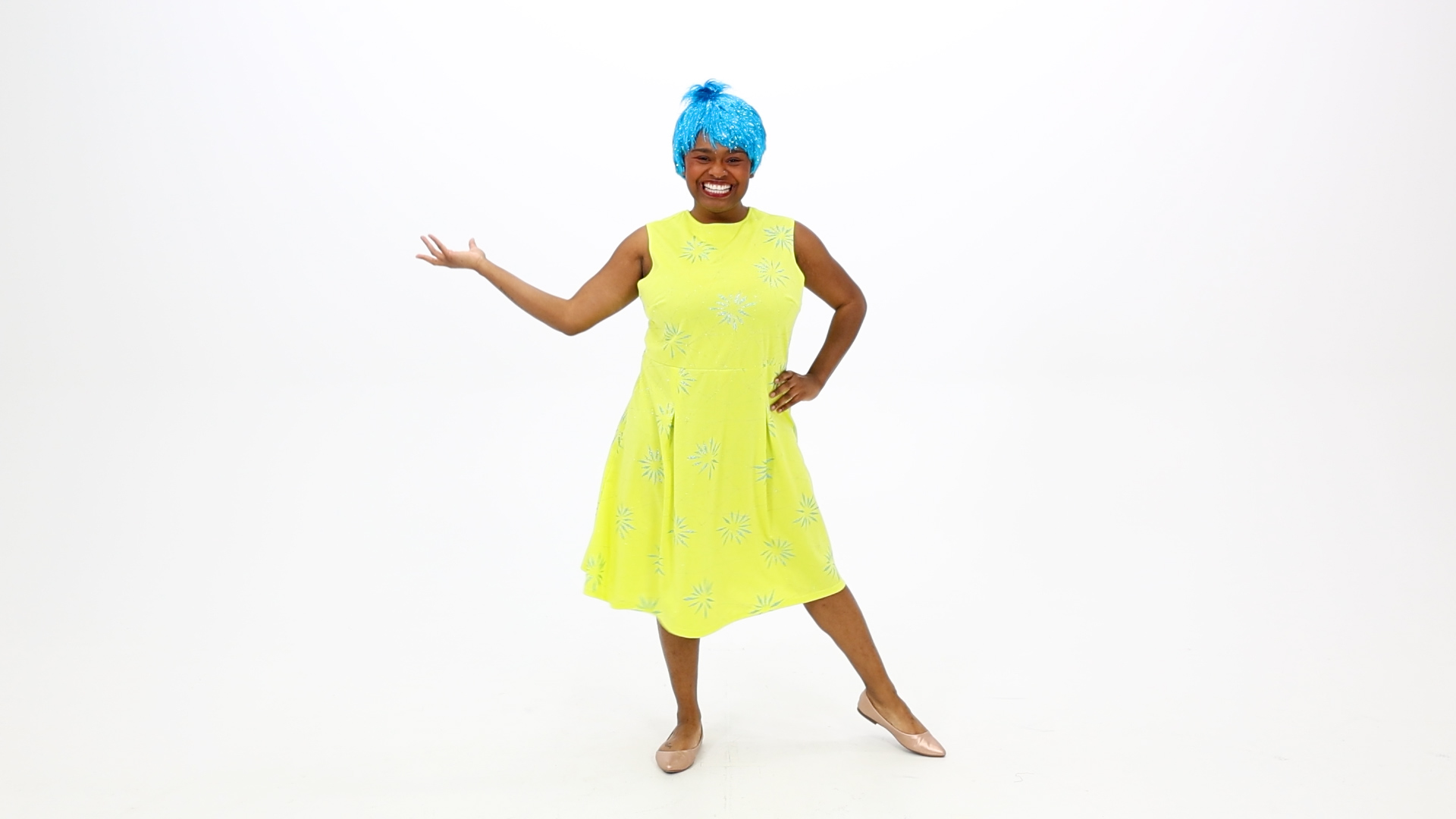 Radiate happiness in this Plus Size Joy Costume Dress from Disney and Pixar's Inside Out! With its sunny yellow color and cheerful design, you'll light up any room—just like the emotion herself.